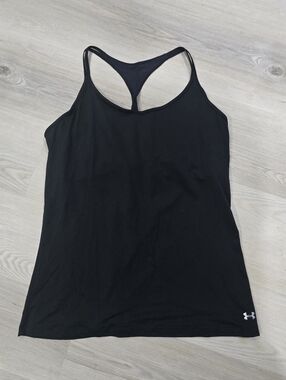 Under Armour Women's HeatGear Armour Racer Tank Top Built In Bra Size XL